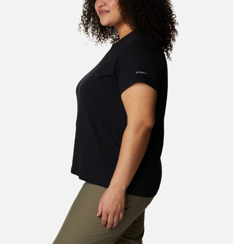Women's Columbia Sapphire Point Short Sleeve T Shirts Black | Plus Size CA-O03A4
